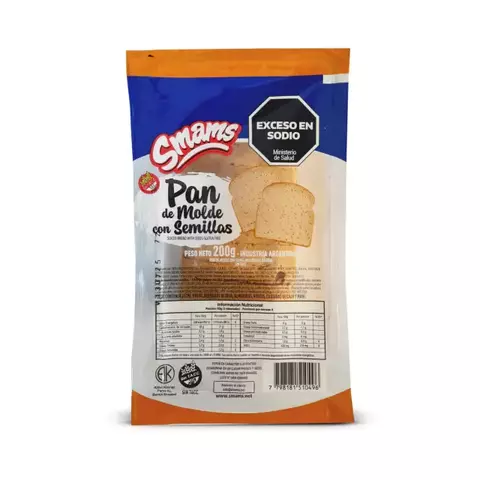 Pan de Molde con Semillas SMAMS x 200g Celinda Alimentos sin TACC
