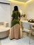 Vestido Jaqueline verde pistache com nude - comprar online