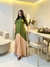 Vestido Jaqueline verde pistache com nude
