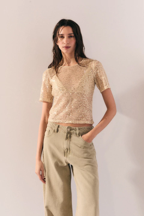 BLUSA BREZO DE LENTEJUELAS (I35022)