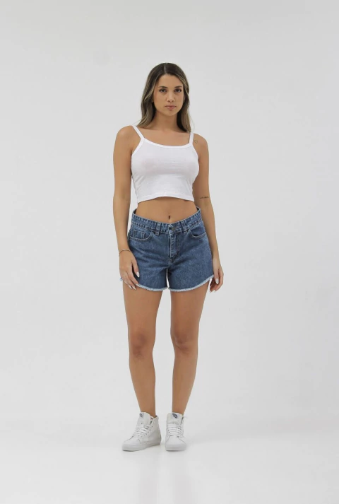 SHORT FLECOS BORDE (ANIS)