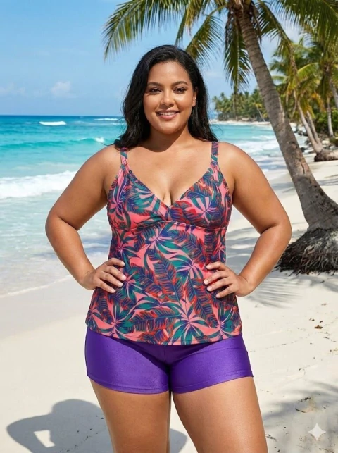 TANKINI ESTAMPADA TORZADA (T106)