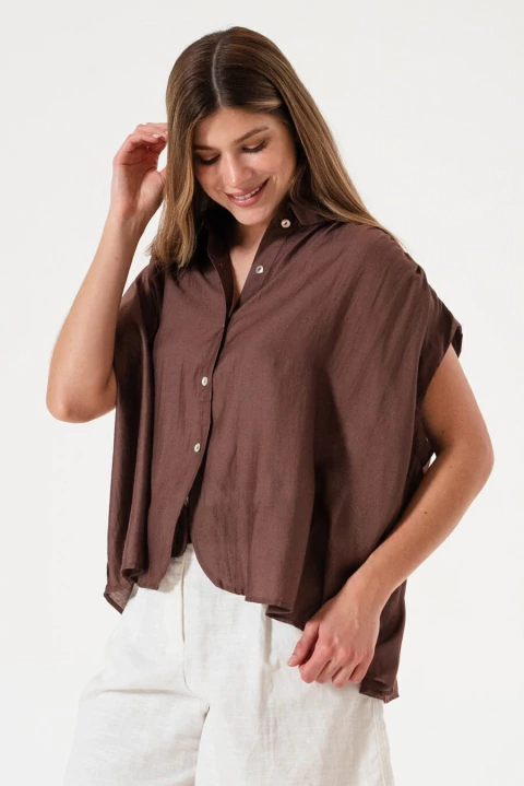 CAMISA DOLMAN FRUNCES NIGHT (KY058)