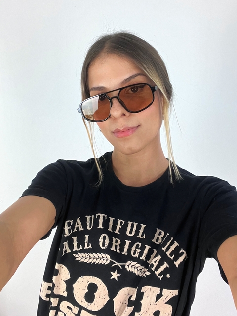 ÓCULOS AVIADOR PRETO/MARROM