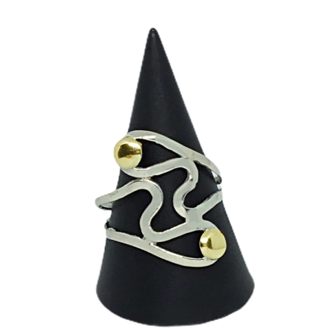 Anillo plata y oro A64