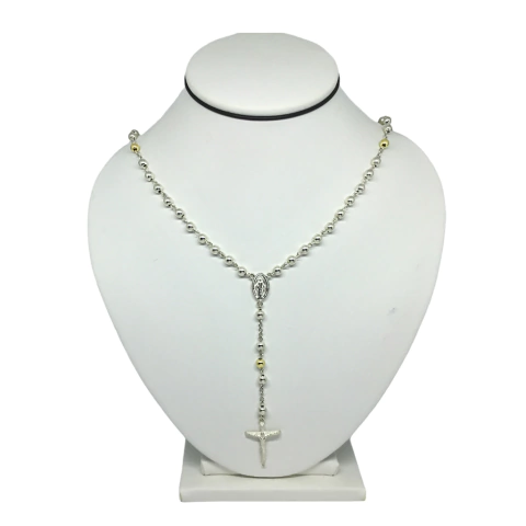 Rosario en Plata 925 y oro N3