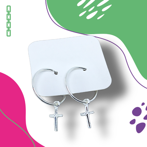 Aros Argolla con dije Cruz N113