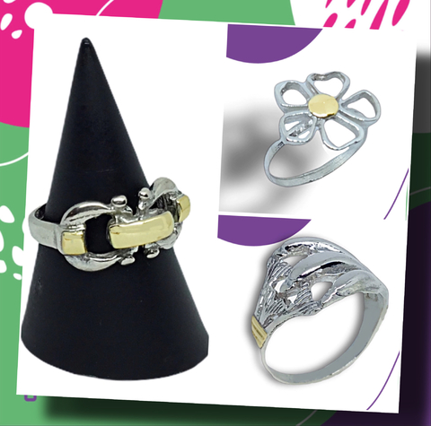 COMBO #24 (ANILLOS DE PLATA 925 y ORO)
