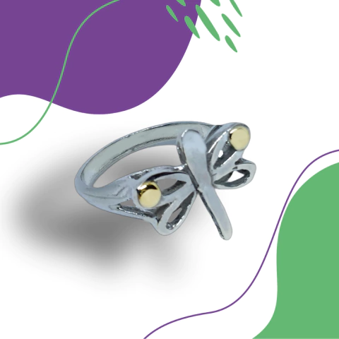 Anillo plata y oro A4