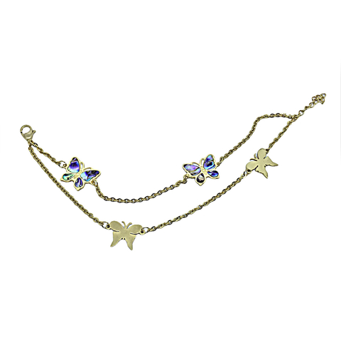 Pulsera de Acero Quirúrgico con dijes color Dorado N47