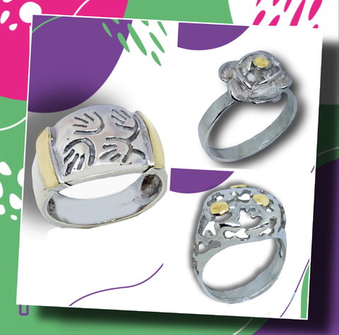 COMBO #25 (ANILLOS DE PLATA 925 y ORO)