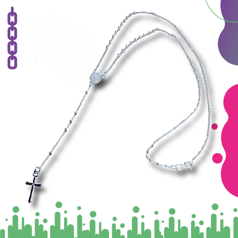 Rosario en Plata italiana 925 N8