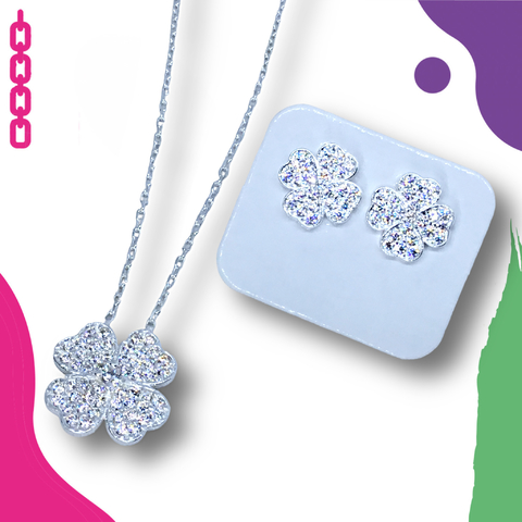 Conjunto de collar con dije y aros N12
