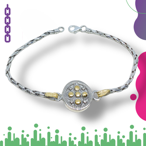 Pulsera Hueca con Centro N7