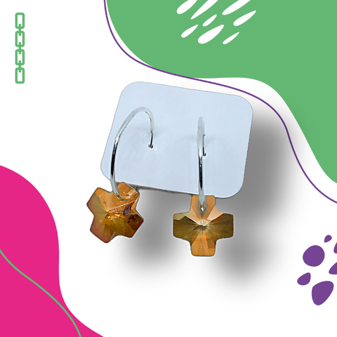 Aros Argolla de plata 925 con Cristal Cruz N121 - comprar online