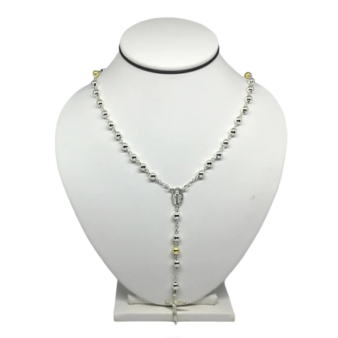 Rosario en Plata 925 y oro N4