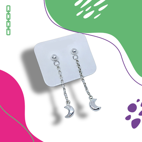 Aros plata 925 N68 colgantes con Luna