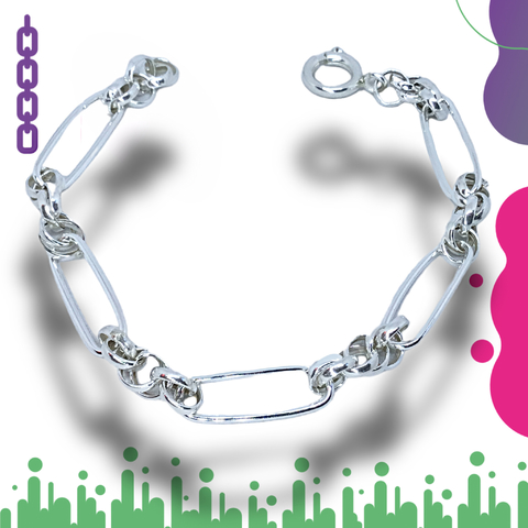 Pulsera Plata 925 ESLABÓN COMBINADO N12