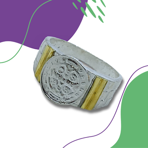 Anillo plata y oro A528