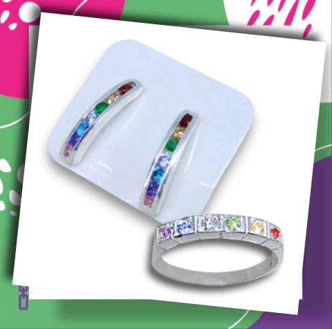 COMBO #17 ( ARO Y ANILLO DE PLATA 925 MEDIO SINFIN HACIENDO JUEGO)