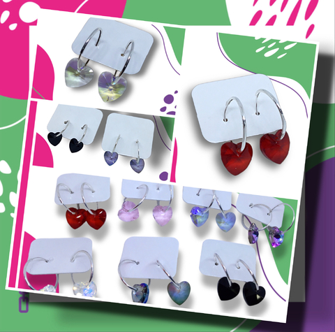 COMBO #5 : Aros de Plata 925 con Cristal