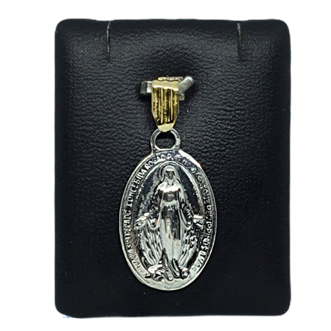 Dije plata y oro D24 medalla milagrosa (doble cara)