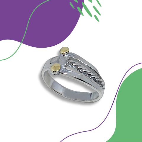 Anillo plata y oro A086