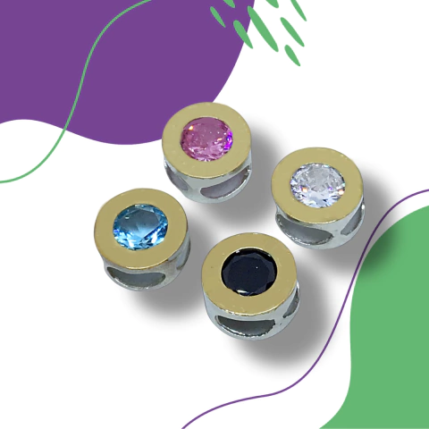 Dije tipo BVLGR plata y oro N62