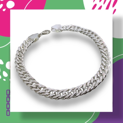 Pulsera Maciza Plata 925 Eslabón CUBANO DOBLE (Groumet Doble) - comprar online