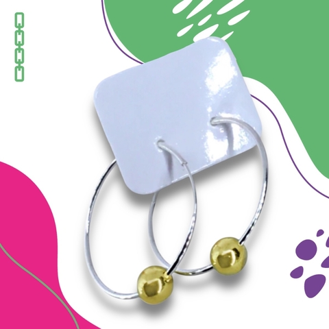 Aros plata 925 y oro N4 - comprar online