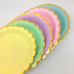 SCALLOP GOLD Platos x6 - Celeste 7" - comprar online