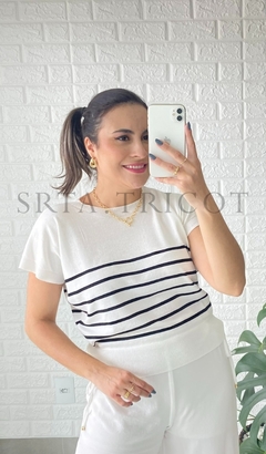 Blusa Tricot Modal Manga Japonesa Listras