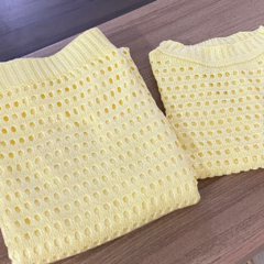 Conjunto Tricot Rendado - Blusa e Saia na internet