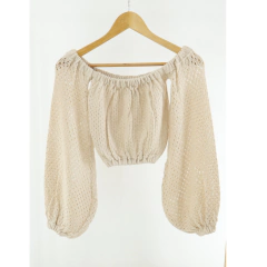 Imagem do Blusa Tricot Modal Ciganinha Rendado