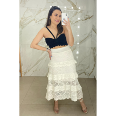 Saia Tricot Babados na internet