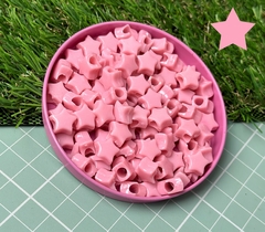 Miçanga Estrela Rosa - 50 unidades