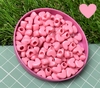 Miçanga Coração Rosa - 50 unidades