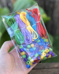 Combo Aquarela - Miçangas e Cordão de Cetim