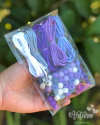 Combo Roxo - Miçangas e Cordão de Cetim