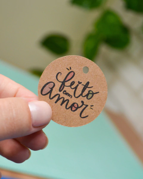 Mini Tag Feito com amor