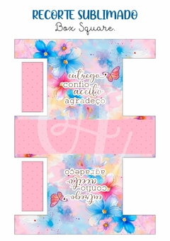 Recorte Sublimado Box Square - Entrego e Confio 02 Rosa