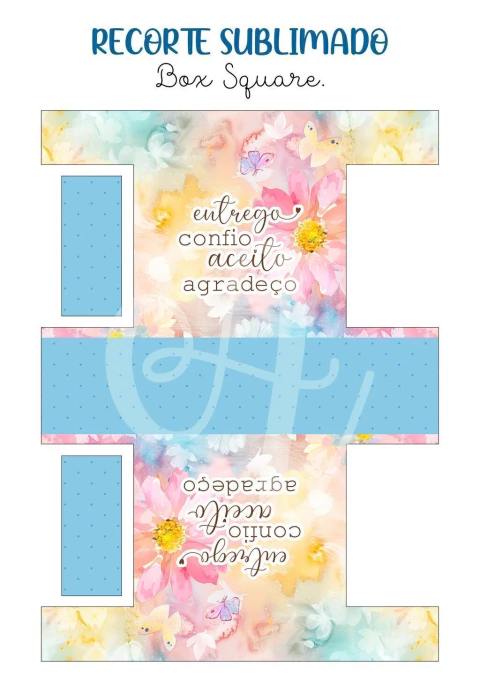 Recorte Sublimado Box Square - Entrego e Confio 03 Azul