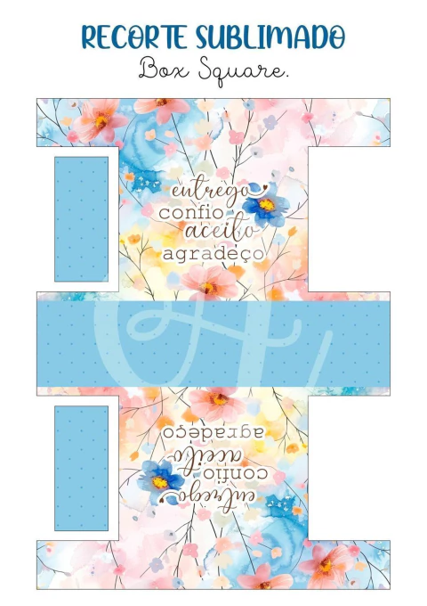 Recorte Sublimado Box Square - Entrego e Confio 04 Azul