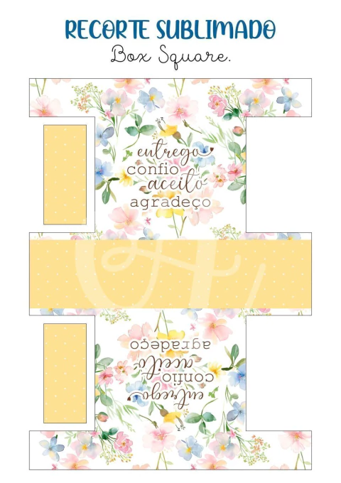 Recorte Sublimado Box Square - Entrego e Confio 07 Amarela