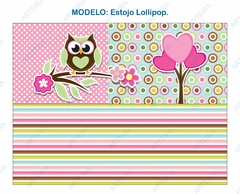 Recorte Sublimado Estojo Lollipop + Chaveiro - Coruja Patch 03