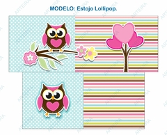 Recorte Sublimado Estojo Lollipop + Chaveiro - Coruja Patch 01 - comprar online