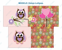 Recorte Sublimado Estojo Lollipop + Chaveiro - Coruja Patch 02 - comprar online