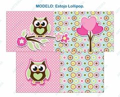 Recorte Sublimado Estojo Lollipop + Chaveiro - Coruja Patch 03 - comprar online