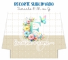 Recorte Sublimado P, M ou G - Inicial Floral Bege