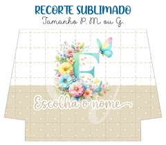 Recorte Sublimado P, M ou G - Inicial Floral Bege